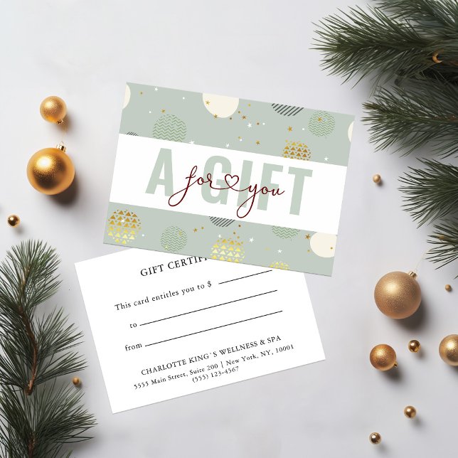 BUSINESS GIFT CERTIFICATE | Christmas Pattern (Subido por el creador)