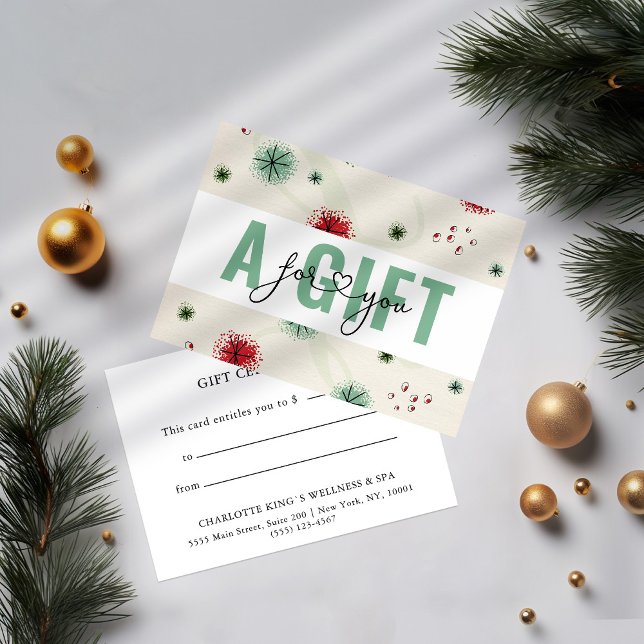 BUSINESS GIFT CERTIFICATE | Christmas Snow Pattern (Subido por el creador)
