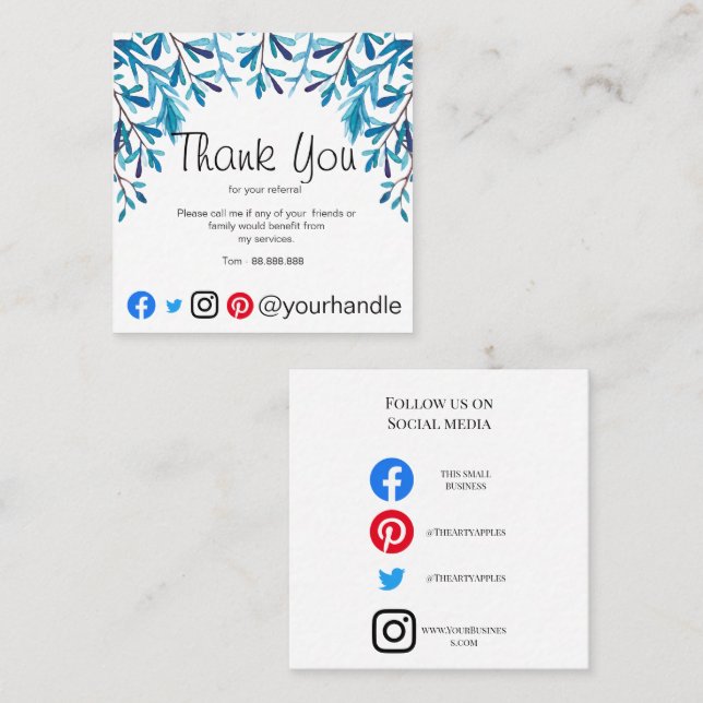 Business Gracias por su tarjeta de visita de refer (Anverso / Reverso)