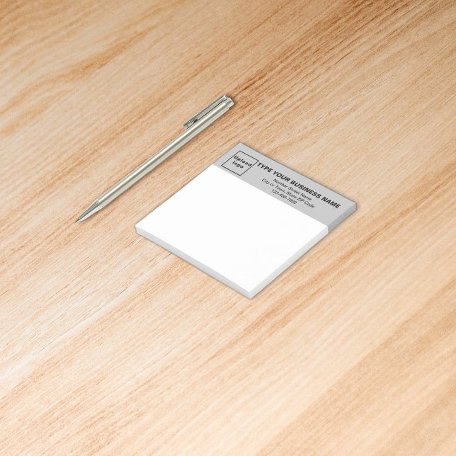 Business Gray Heading White Square publica su nota (Build brand name awareness. Your business brand on gray heading of square post it note.)