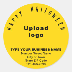 Business Halloween Pegatina redondo amarillo