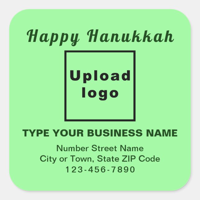 Business Hanukkah Light Green Square Pegatina (Anverso)