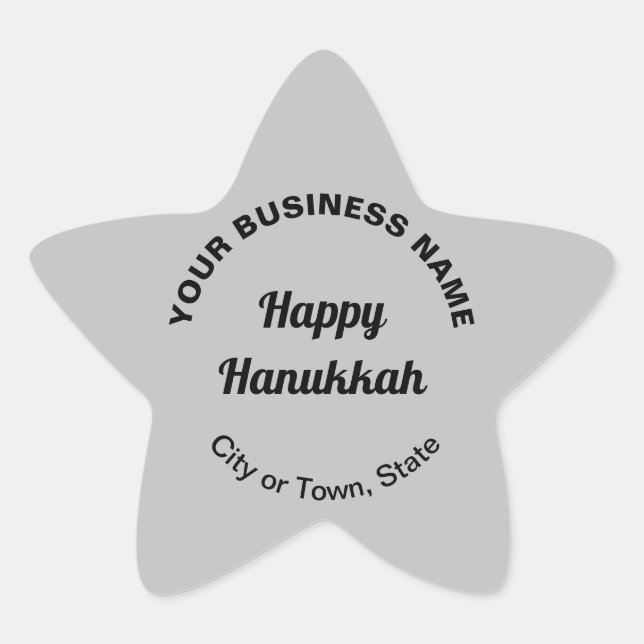 Business Hanukkah Saludo a Pegatina Estrella Gris (Anverso)