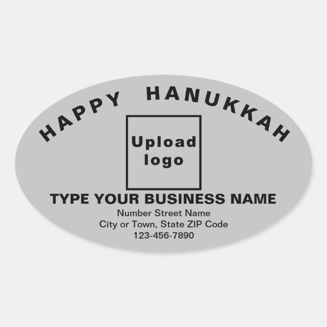 Business Hanukkah Saludo al Pegatina Gray Oval (Anverso)