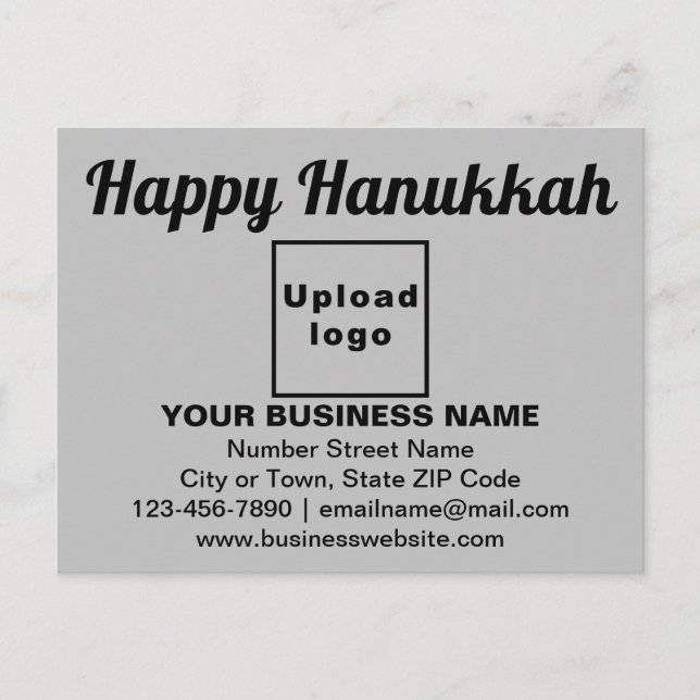 Business Hanukkah Saludo con tarjeta postal gris (Anverso)