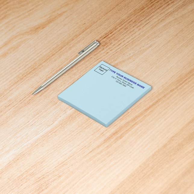 Business Light Blue Square publica nota (Build brand name awareness. Your business brand on heading of light blue square post it note.)