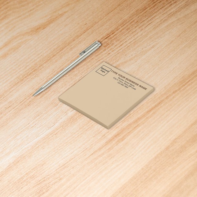 Business Light Brown Square publica nota (Build brand name awareness. Your business brand on heading of light brown square post it note.)