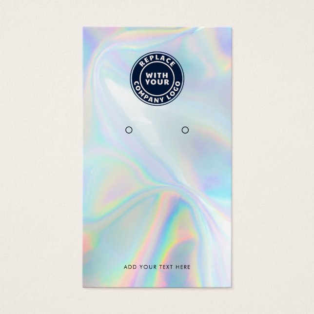 Business Logo and QR Code Earring Display Card (Frente)