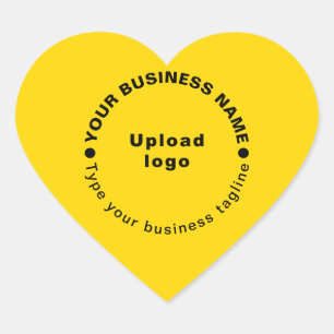 Business Tagline on Yellow Heart Shape Pegatina