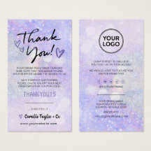 Business Thank You Discount Card Glitter Bokeh