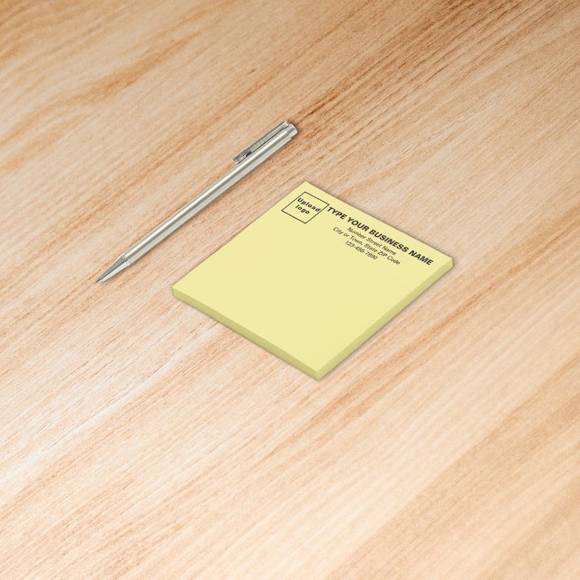 Business Yellow Square publica nota (Build brand name awareness. Your business brand on heading of yellow square post it note.)