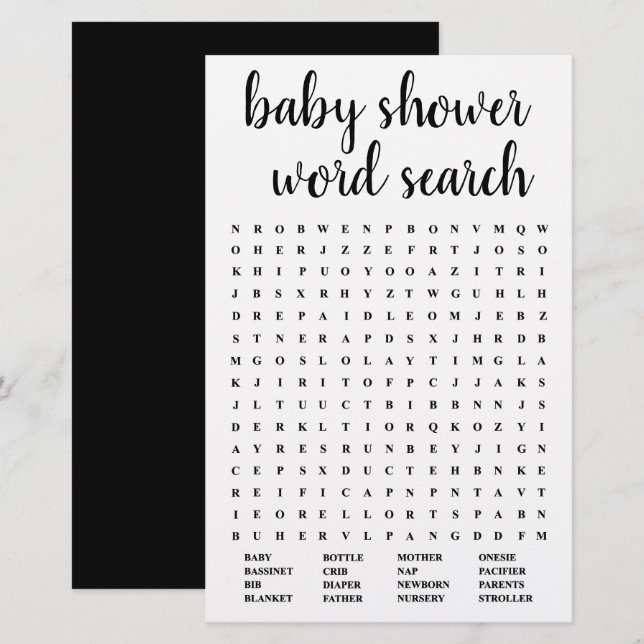 Búsqueda simple de palabras para bebés | Tarjeta d (Anverso / Reverso)