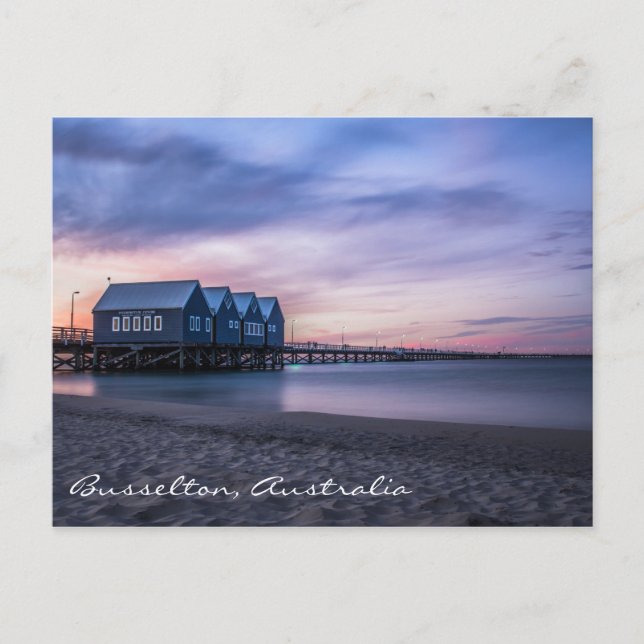 Busselton Jetty en la postal Dusk (Anverso)