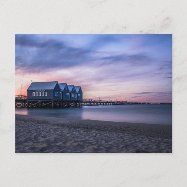 Busselton Jetty en la postal Dusk (Anverso)