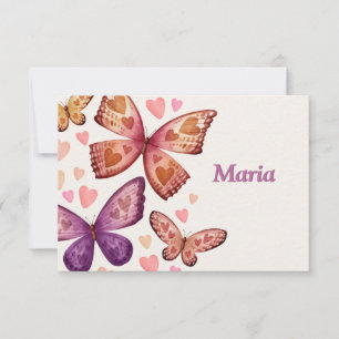 Butflies y la tarjeta de agradecimiento de amor