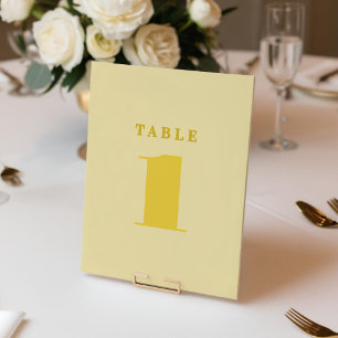 Butter Yellow Simple Table Number (Número de tabla