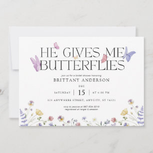 Butterflies Invitación a la ducha de la novia