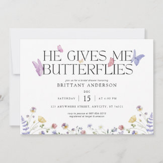 Butterflies Invitación a la ducha de la novia