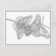 Butterflies Postcard Design - Tarjeta de color