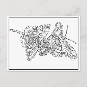 Butterflies Postcard Design - Tarjeta de color