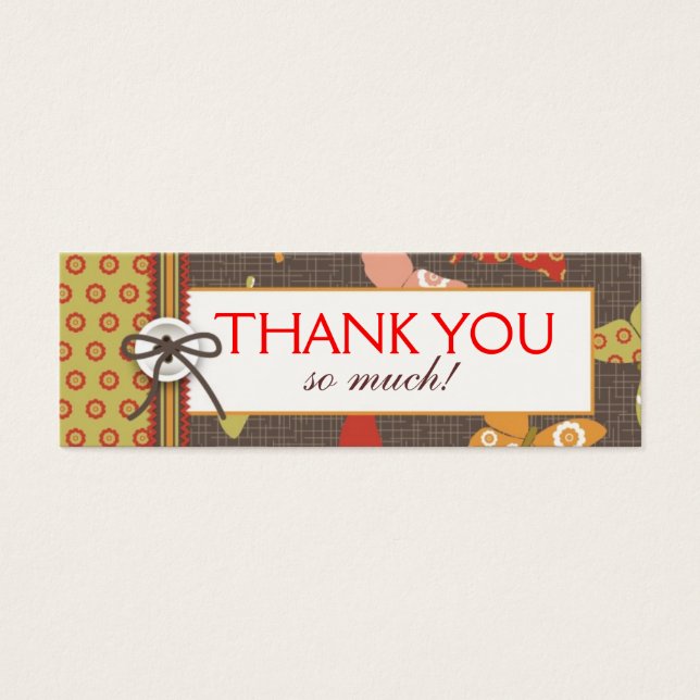 Butterflies Retro Etiqueta de regalo delgada 2 (Frente)