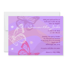 BUTTERFLIES & STARS Bat Mitzvah Invitación