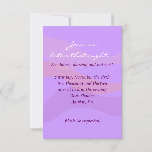 BUTTERFLIES & STARS Bat Mitzvah Tarjeta Fiesta (Anverso)