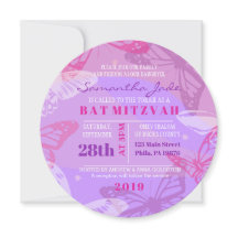 BUTTERFLIES & STARS Round Bat Mitzvah Invitación