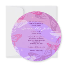 BUTTERFLIES & STARS Round Bat Mitzvah Invitación
