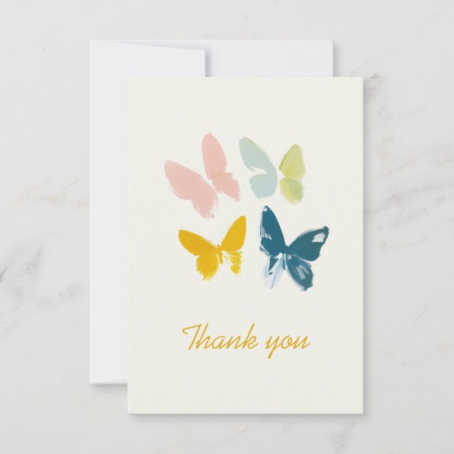 Butterflies Tarjeta de agradecimiento moderna (Anverso)