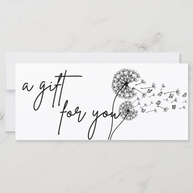 Butterflies Wish Dandelion Gift Certificate (Anverso)