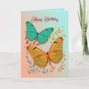 Butterflies y deja tarjeta de cumpleaños de amigo