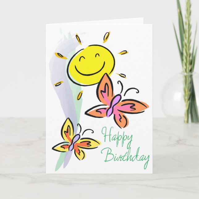 Butterflies y tarjeta BIrthday Sunshine (Anverso)