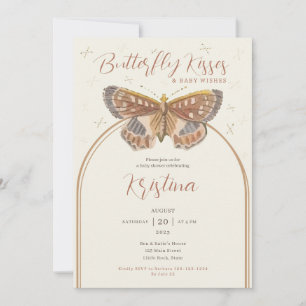 Butterfly besa Boho Baby Girl Invitación a ducha