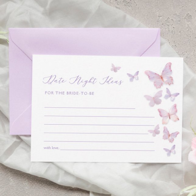 Butterfly Bridal Shower Date Noche Ideas Tarjeta (Subido por el creador)