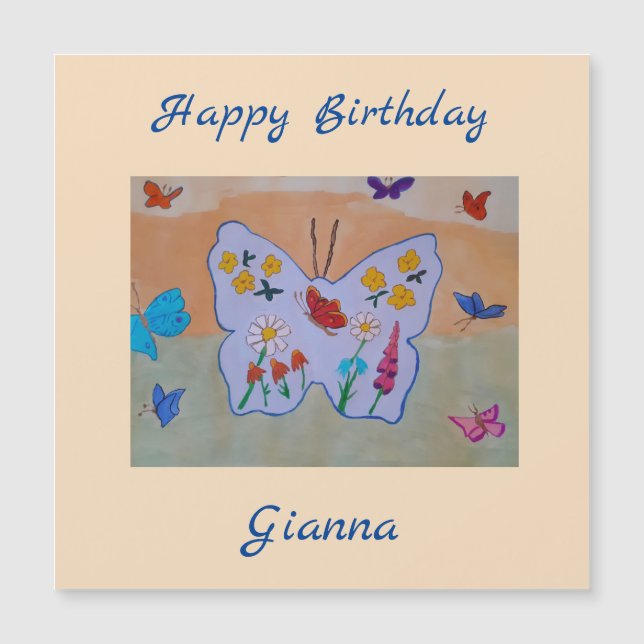 Butterfly Dreaming Magnetic Birday Card (Anverso)