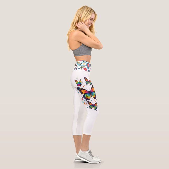 Butterfly High-Waist Capri Leggings (Derecha)