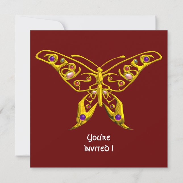BUTTERFLY HYPER DE ORO, GEMSTONES, Invitación a la (Anverso)