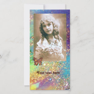 BUTTERFLY IN SPARKLES oro azul violeta brillante