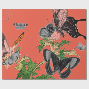 BUTTERLIES DE Papel Y ROJO JAPONÉS