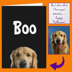¡Buu! Tarjeta de Halloween dorada para asomar-¡aña