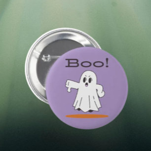 ¡Buuu! Fantasma Divertido Botón Divertido de Hallo