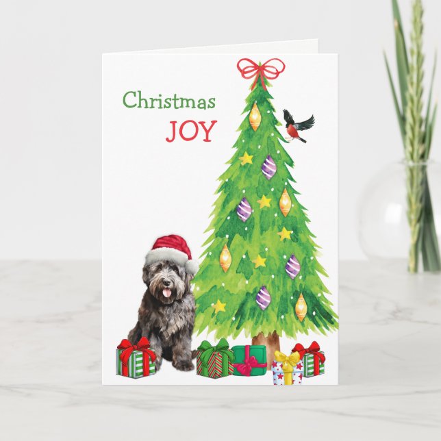 Buvier des Flandres Perro, Ave y Árbol de Navidad (Anverso)