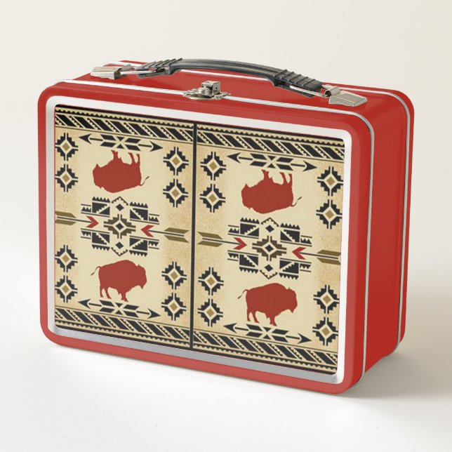 Buzón de almuerzo inspirado en el nativo de búfalo (Anverso)