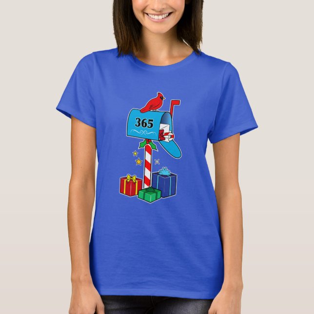 Buzón de correo de navidades con camiseta de carde (Anverso)