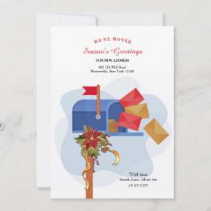 Buzón de correo de vacaciones con tarjeta de felic