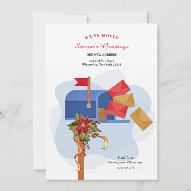 Buzón de correo de vacaciones con tarjeta de felic (Anverso)