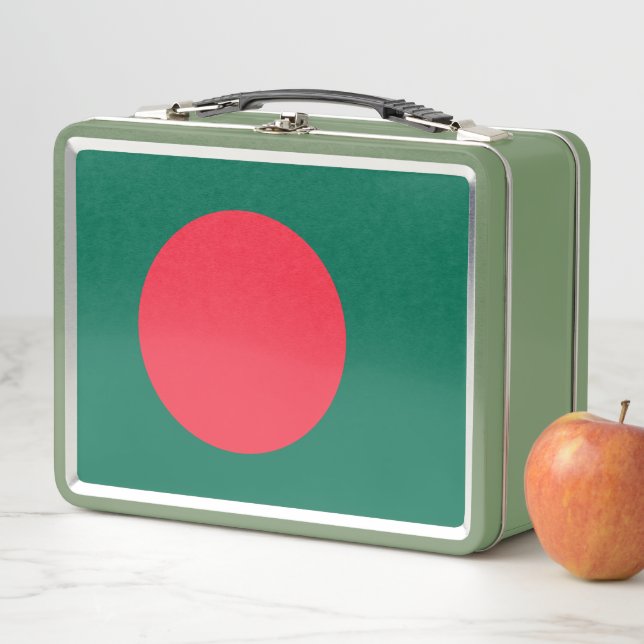 Buzón inoxidable metalizado con bandera de Banglad (In situ)