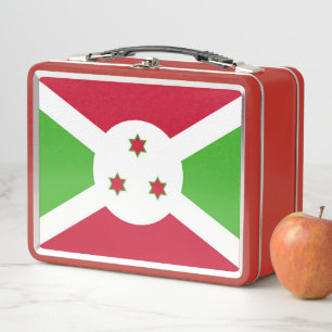 Buzón inoxidable metalizado con bandera de Burundi