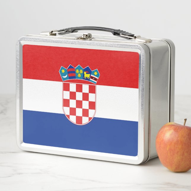 Buzón inoxidable metalizado con bandera de Croacia (In situ)